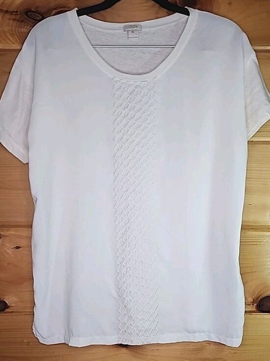 J.CREW Tops - J.CREW Women’s Size Meduim Cream White embroidered Houndstooth Casual blouse